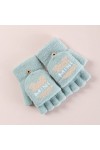 Liyinco Gants sans Doigts en Peluche Jacquard Mignons pour Dames, Gants sans Doigts en Peluche Chauds pour lhiver, Gants san