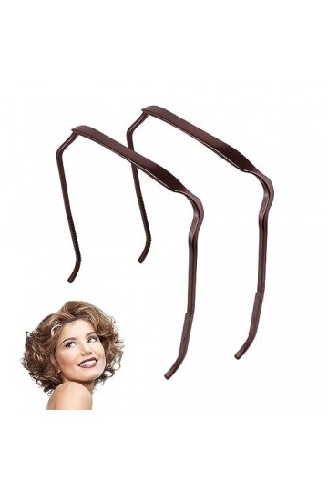 EnixwH Bandeau Épais Bouclés, 2 Pièces Cheveux Bouclés Cerceau de Cheveux Invisible, Bandeaux Carrés, Serre Tête, Bandeau Che
