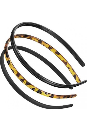 3 Pièces Bandeaux Minces en Plastique avec Dents Bandeaux Souples DIY Bandeaux Lisses Bandeaux Minces pour Femmes Hommes Fill