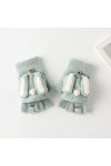 Mesdames Mignon Lapin Flip Gants sans Doigts, Gants sans Doigts Extérieurs en Peluche, Gants Demi-Doigts De Bureau Chauds en 