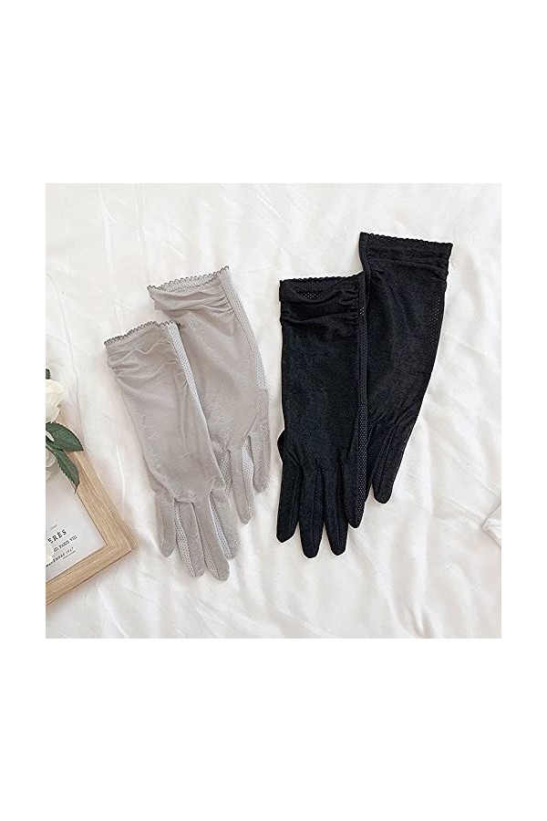 Yoaodpei Sunscreen Gants Dentelle Femelle Spring Ultra-Mince Printemps et Automne Écran Tactile de Glace Silk Anti-Ultraviole