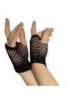Gants pour femme avec trous creux, tendance, punk, gothique, discothèque, danse, mitaines longues en maille - Rose