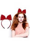 WLLHYF Serre-tête avec nœud pour femmes et filles, bandeau à cheveux rouge, accessoire de cheveux parfait pour les fêtes et l