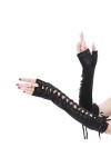 YO-HAPPY Femmes Gants Sexy Fingerless Longs Gants Creuser Criss Cross Cravates Up Mitaines Parti Fournitures De Mariage