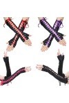 YO-HAPPY Femmes Gants Sexy Fingerless Longs Gants Creuser Criss Cross Cravates Up Mitaines Parti Fournitures De Mariage