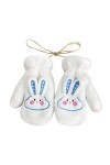 Gants tricotés pour femme - Taille unique - Gants dhiver en forme de lapin 3D - Double couche - Moufles pour femme - Corde t