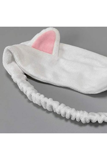 Tomedeks 2 Pcs Bandeau de cheveux mignon, bandeaux de maquillage moelleux oreilles de chat pour femmes noir et blanc 