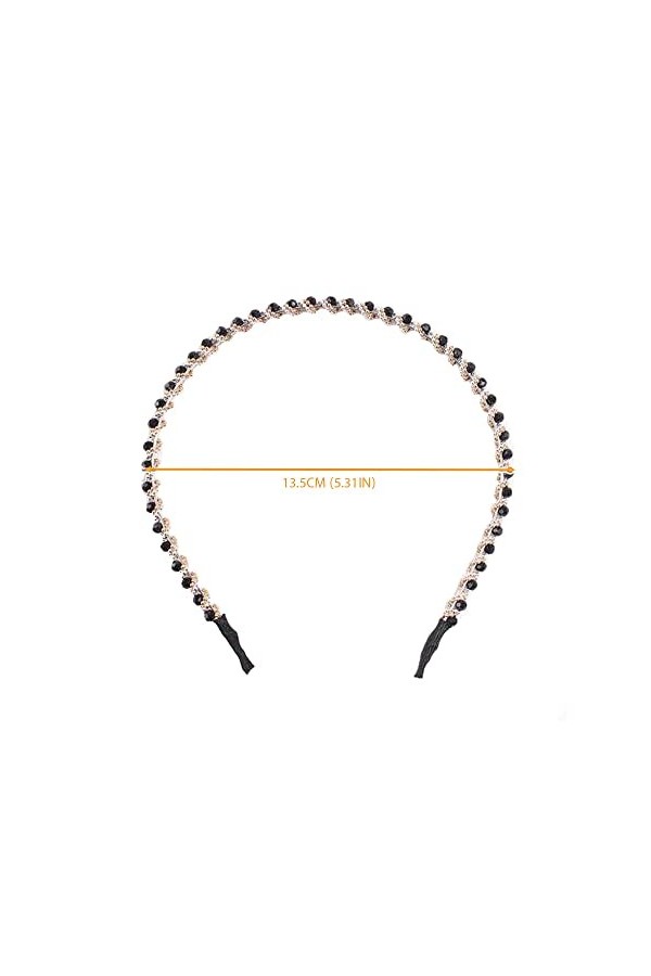 5 Pièces Cheveux Strass Bande, Serre Tête Diamant, Non Slip Hairband, Bandeaux Cristal pour Filles Décoration, Danse, Fête, V