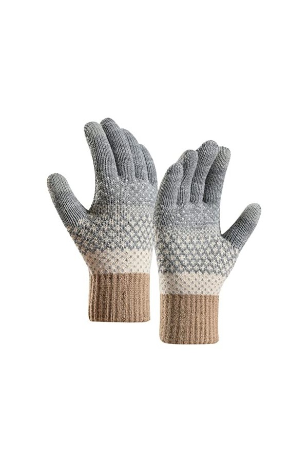 EMAlusher Gants thermiques Gants pour femme Gants épais en coton polaire Moufles chaudes Gants de loisirs mignons Gants color