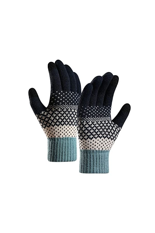 EMAlusher Gants thermiques Gants pour femme Gants épais en coton polaire Moufles chaudes Gants de loisirs mignons Gants color