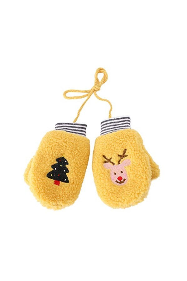 VALICLUD 1 Paire Gants Nu De Noël Gants Dhiver Avec Cordon Enfants Beaux Gants Chauds Protège-doigts Dhiver Pour Bébé Mitai