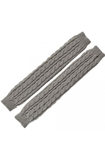 Gants en laine à demi-doigts pour femmes, automne et hiver, longue couverture de bras chaude tricotée, C