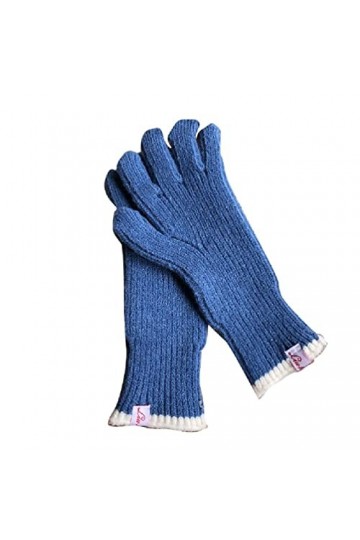 Gants tricotés épais et Chauds pour Adultes Hiver Mitaines de Couleur Unie exposées à Deux Doigts Fibres acryliques pour Enfa