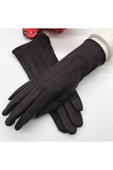 Gants dhiver pour Dames Fashion Suede Super Soft Touch Screen Gants dhiver Noir Beige Bleu Foncé Marron Rouge Gris Clair, N