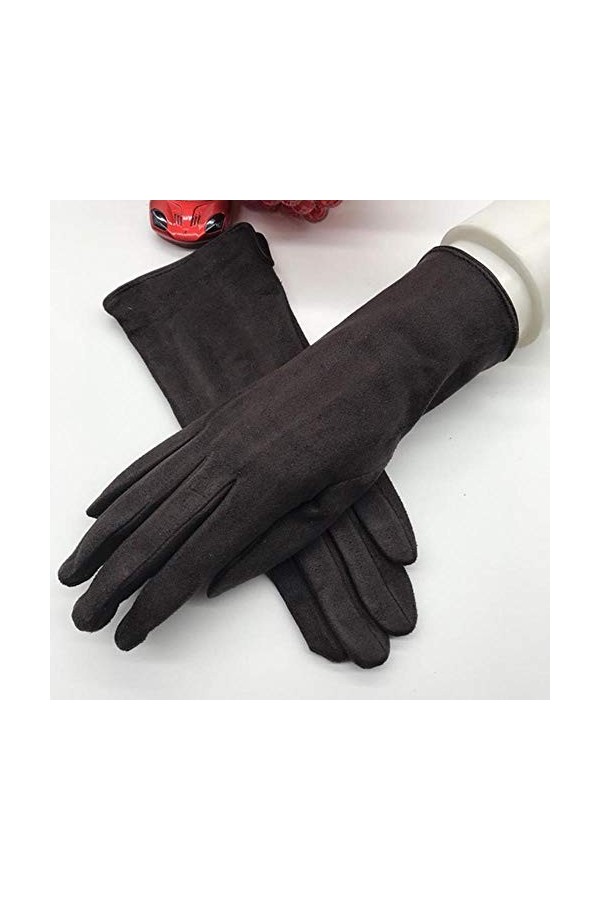 Gants dhiver pour Dames Fashion Suede Super Soft Touch Screen Gants dhiver Noir Beige Bleu Foncé Marron Rouge Gris Clair, N