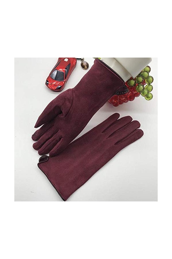 Gants dhiver pour Dames Fashion Suede Super Soft Touch Screen Gants dhiver Noir Beige Bleu Foncé Marron Rouge Gris Clair, N