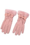 SIMAYA Gants dhiver imperméables avec nœud pour femme - Pour temps froid, kaki, taille unique