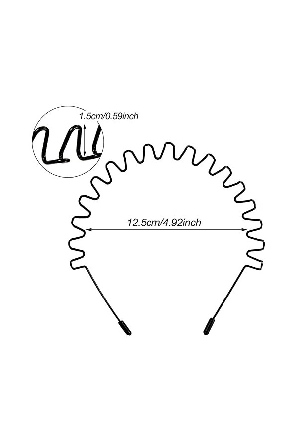 Hanyousheng 1Pcs Bandeaux En Métal ,Bandeaux Antidérapant Élastique Ondulés ,Sport Unisexe Serre Tete Accessoires pour Femmes