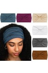 DRESHOW 6 Pièces Femme Vintage Élastique Bandeau Cheveux Boho Bandeaux pour femmes Vintage Tête Enveloppe Hairband Twisted Cu