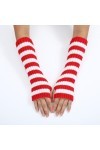 Gants Longs Sans Doigts Pour Femmes Gants Chauffe Bras À Rayures Gants Demi Doigts En Tricot Gants Gothiques Demi Doigts Avec