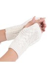 Gants Demi Doigts Pour Femmes Gants Sans Doigts En Tricot De Câble Pour Femmes Mitaines Thermiques DHiver Avec Trou Pour Le 