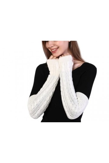 Gants Longs Sans Doigts Pour Femmes Gants Chauffe Bras En Tricot Torsadé Gants Demi Doigts Gothiques Demi Doigts Avec Trou Po