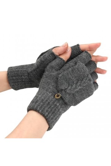 Gants Demi Doigts Pour Femmes Gants Sans Doigts Convertibles En Tricot Torsadé Mitaines Thermiques DHiver Trou Pour Le Pouce