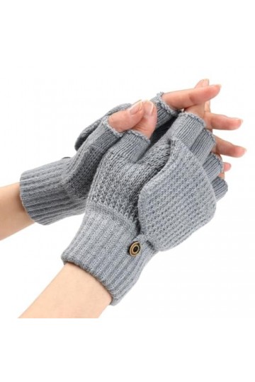 Gants Demi Doigts Pour Femmes Gants Sans Doigts Convertibles En Tricot Fin Mitaines Thermiques DHiver Trou Pour Le Pouce Cha