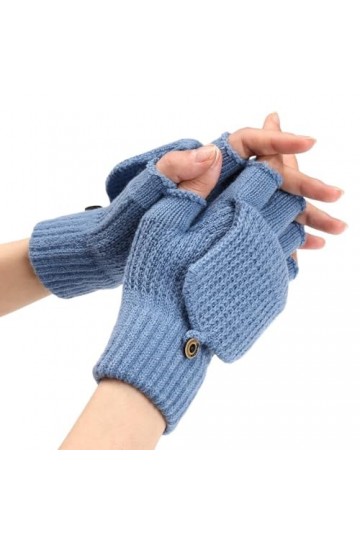 Gants Demi Doigts Pour Femmes Gants Sans Doigts Convertibles En Tricot Fin Mitaines Thermiques DHiver Trou Pour Le Pouce Cha