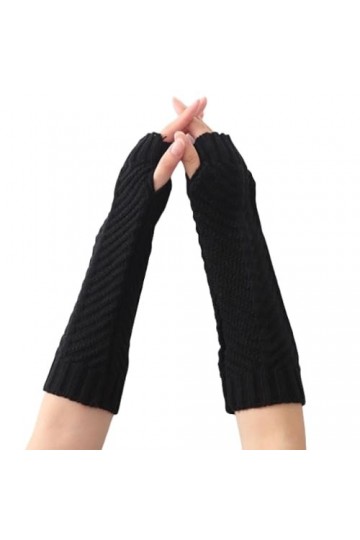 Gants Sans Doigts Pour Femmes Gants Chauffe Bras En Tricot En Forme DArête De Poisson Gants Demi Doigts Unisexes Avec Trou P