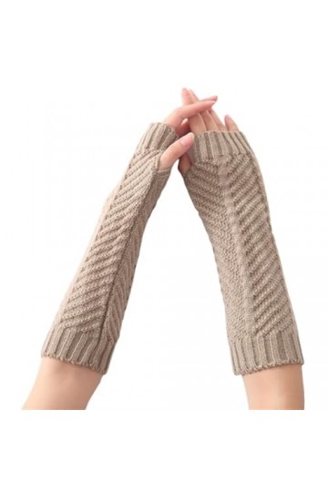 Gants Sans Doigts Pour Femmes Gants Chauffe Bras En Tricot En Forme DArête De Poisson Gants Demi Doigts Unisexes Avec Trou P