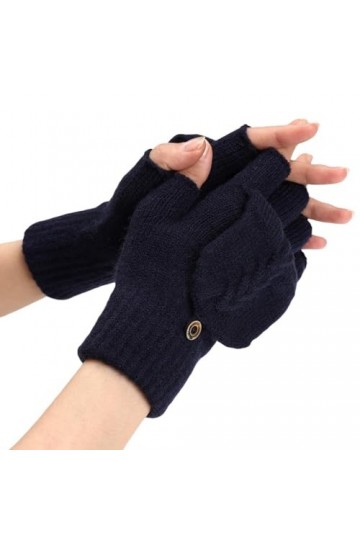 Gants Demi Doigts Pour Femmes Gants Sans Doigts Convertibles En Tricot Torsadé Mitaines Thermiques DHiver Trou Pour Le Pouce