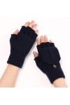 Gants Demi Doigts Pour Femmes Gants Sans Doigts Convertibles En Tricot Torsadé Mitaines Thermiques DHiver Trou Pour Le Pouce