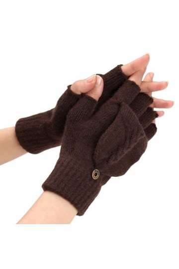 Gants Demi Doigts Pour Femmes Gants Sans Doigts Convertibles En Tricot Torsadé Mitaines Thermiques DHiver Trou De Pouce Chau