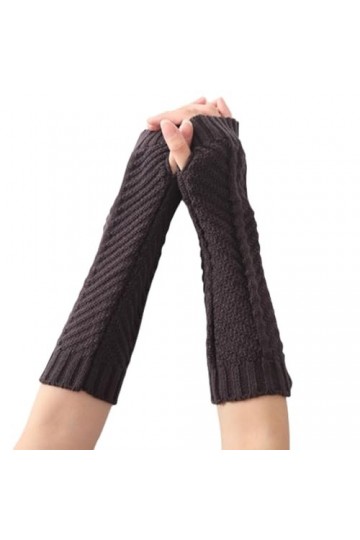 Gants Sans Doigts Pour Femmes Gants Chauffe Bras En Tricot En Forme DArête De Poisson Unisexe Demi Gants Sans Doigts Avec Tr