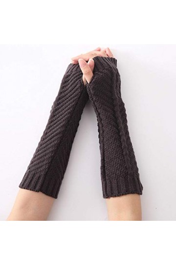 Gants Sans Doigts Pour Femmes Gants Chauffe Bras En Tricot En Forme DArête De Poisson Unisexe Demi Gants Sans Doigts Avec Tr