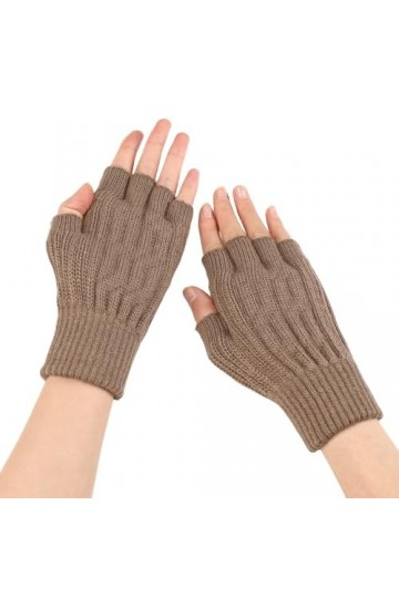 Gants Sans Doigts Pour Femmes Mitaines Thermiques En Tricot Avec Trou Pour Le Pouce Gants Chauffe Poignets Élégants Gants Dem