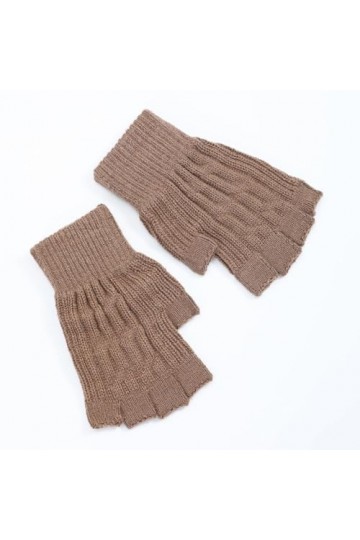 Gants Sans Doigts Pour Femmes Mitaines Thermiques En Tricot Avec Trou Pour Le Pouce Gants Chauffe Poignets Élégants Gants Dem