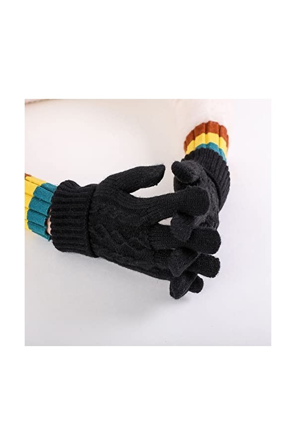 Gants en tricot pour femme - Moufles en tricot - Automne - Hiver - Ski - Course - Anniversaire - Gants en tricot - Camping - 