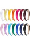 SIQUK 14 Pièces Satin Bandeaux Cheveux Headband Large Bandeau Serre-tête pour Femme et Fille, 14 Couleurs