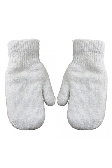 Leadrop 1 paire de moufles pour femme à double couche, extensibles, douces, épaisses, résistantes au froid, couleur unie, pou