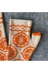 Gants doux pour étudiants, mitaines chaudes, demi-doigts, moufles à motif orange pour hommes et femmes, fournitures de cyclis