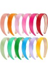 SIQUK 14 Pièces Satin Bandeaux Cheveux Headband Large Bandeau Serre-tête pour Femme et Fille, 14 Couleurs