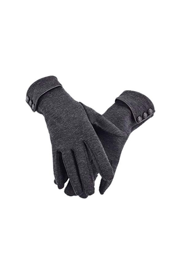 Femmes Écran Tactile Gants dhiver Automne Chaud Poignet Moufles Conduite Ski Coupe-vent, Femme, gris
