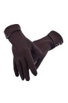 Femmes Écran Tactile Gants dhiver Automne Chaud Poignet Moufles Conduite Ski Coupe-vent, Femme, gris