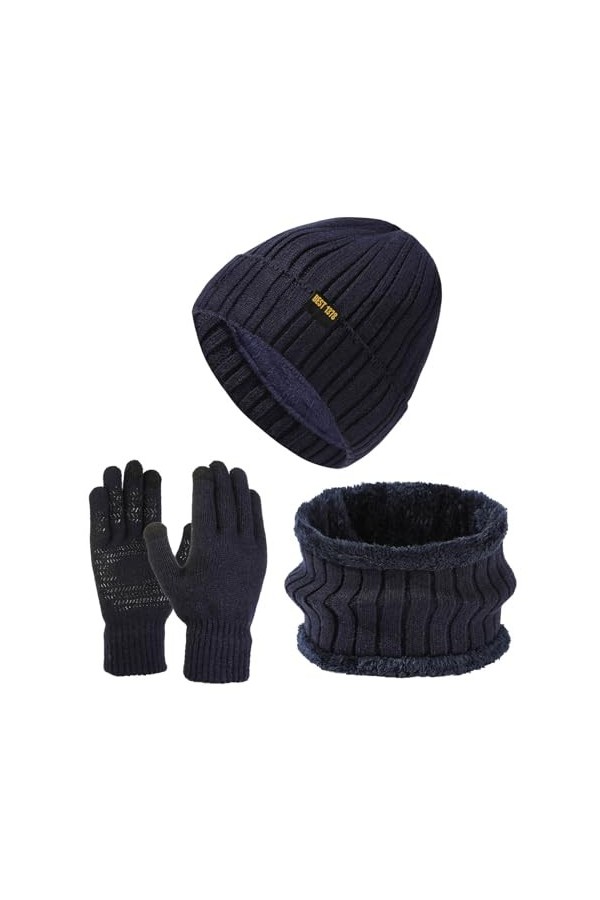 Gants dhiver pour homme et femme - Avec polaire thermique - Doublure super douce - Coupe-vent - Gants thermiques épais - Gan