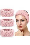 3 Bandeaux de Lavage de Visage pour Maquillage et de Yoga Sports Douche Bandeau Facial Spa Serre-tête Élastique pour Filles e