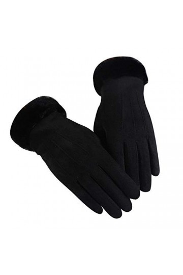 Gants À La Mode pour Femmes De Couleur Unie Guantes en Automne Et en Hiver Rekawiczki Coupe-Vent Luva Warm Plus Gants en Velo