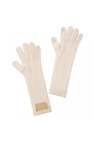 Gants dhiver confortables en laine tricotée pour femme - Gants chauds pour écran tactile, beige, taille unique