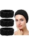 3 Bandeaux de Lavage de Visage pour Maquillage et de Yoga Sports Douche Bandeau Facial Spa Serre-tête Élastique pour Filles e